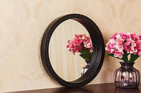 Зеркало круглое в тонкой черной раме в салон/Зеркало круглое на стену/Диаметр 440мм/ Код MD 2.1/2
