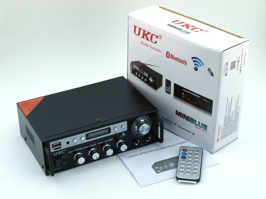 Підсилювач звуку UKC SN-555BT 120 W 2*60 W з FM і Bluetooth Karaoke, фото 1