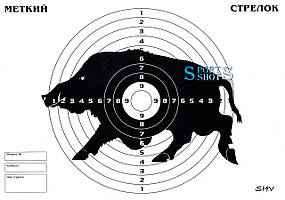 Мішень картонна Кабан (1шт.) для пневматичної зброї