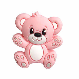 Міні Ведмедик Тедді (троянда кварц), силіконова намистина