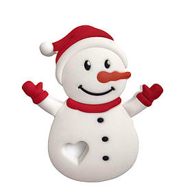 Сніговик (червоний), силіконовий прорізувач для зубів