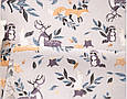 Сатин (бавовняна тканина) оленя, лисички, зайці на сірому (0,80*160), фото 2