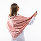 Кашемірова хустка з камінцями "Метелики" 90х90см Моркв'яна, фото 3