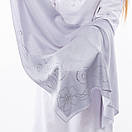 Кашемірова хустка з камінцями "Метелики" 90х90см Сіра, фото 4