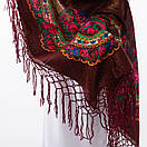 Українська хустка з люрексом 110х110см Бордова, фото 4