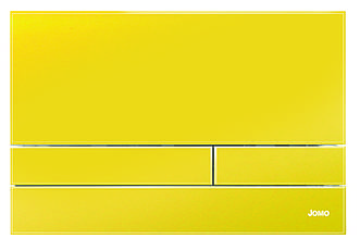 Жовта глянцева скляна кнопка змиву серії Exclusive для інсталяцій Werit