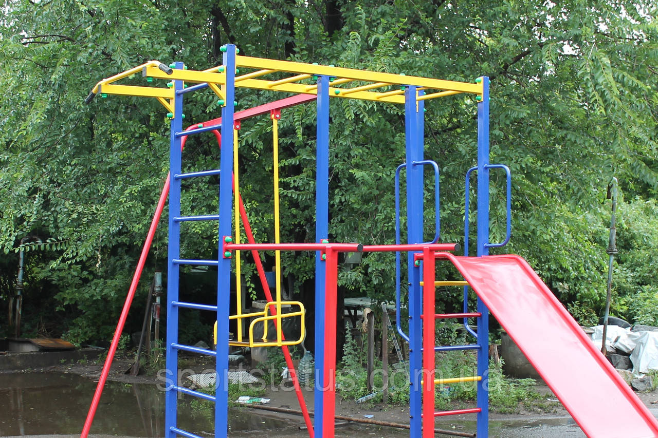Ігровий комплекс для дітей на вулицю з гіркою і гойдалками