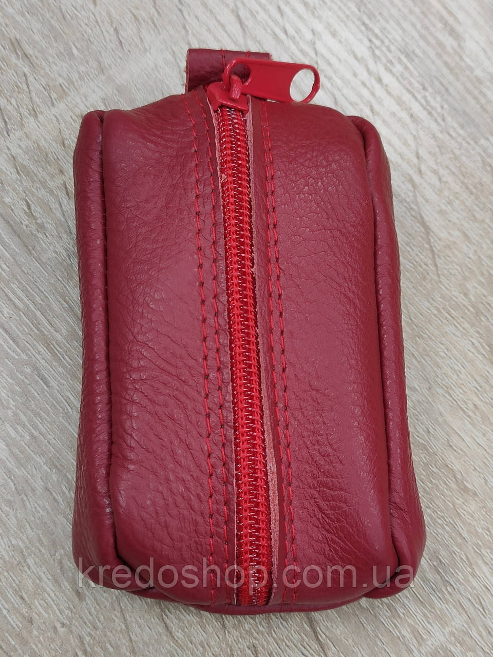 Ключница кожаная красная для ключей,компактная (Украина)