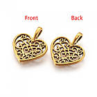 Кулон Серце, Метал, Античне Золото, 18х15х2мм, Отвір 2х4мм, 20 шт, фото 5