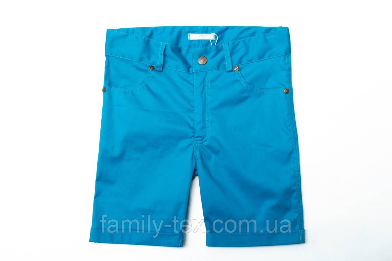 Шорти коттон дитячі для хлопчика SmileTimeCotton, бірюзові, фото 1