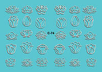 Водный Слайдер дизайн фото дизайн для ногтей с яркой печатью комби лилии