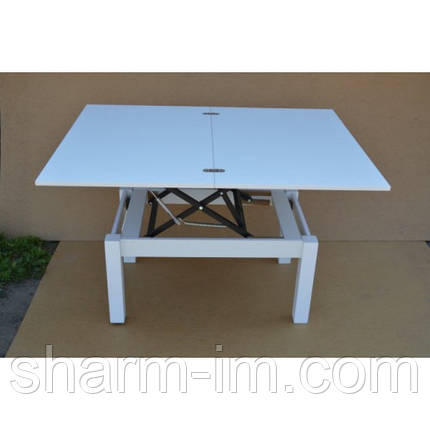 Розкладний стіл-трансформер журнально-гостевий — Колір Білий, фото 1