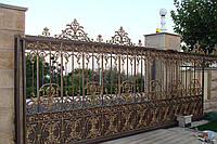 Откатные кованные ворота. Изготовление ворот на заказ - методом литья(стоимость уточняйте)