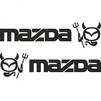 Набір вінілових наклейок на автомобіль - Mazda чортик v2 (2шт)
