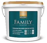 Интерьерная краска для стен и потолка Kolorit Family 9 л