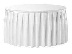 Спідниця-Чохол Фуршетна довжиною 5,80м для столу діаметром 1,80м Біла висота 72..76 см