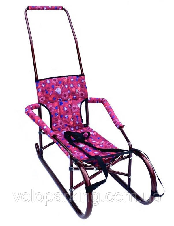 Складані санчата трансформер "Десна" з ручкою штовхачем (Україна) дитячі