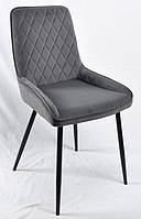 Стілець Stan велюр сірий B-1004 на металевих чорних ногах, фото 8