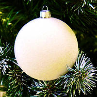 🔥 Вау! Різдвяний Шар Bonita 8 см Оксамит, Білий