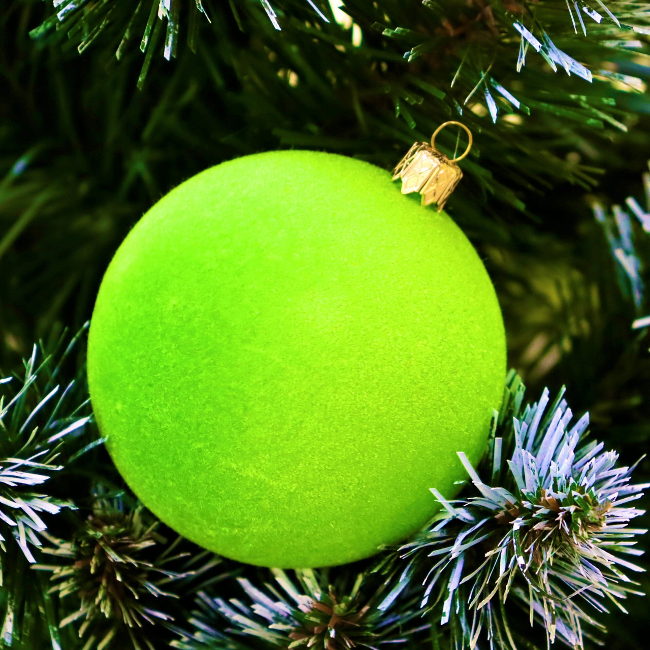 🔥 Вау! Святковий Шар Bonita 8 см оксамитовий, Салатовий