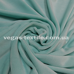 Тканина Велюр плюш (Спорт) стрейч на х/б основі М'ята