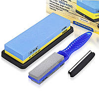 Набір Водний точильний камінь S&R 1000/4000 із силіконовою підкладкою, шаблоном, точильний камінь 120/240