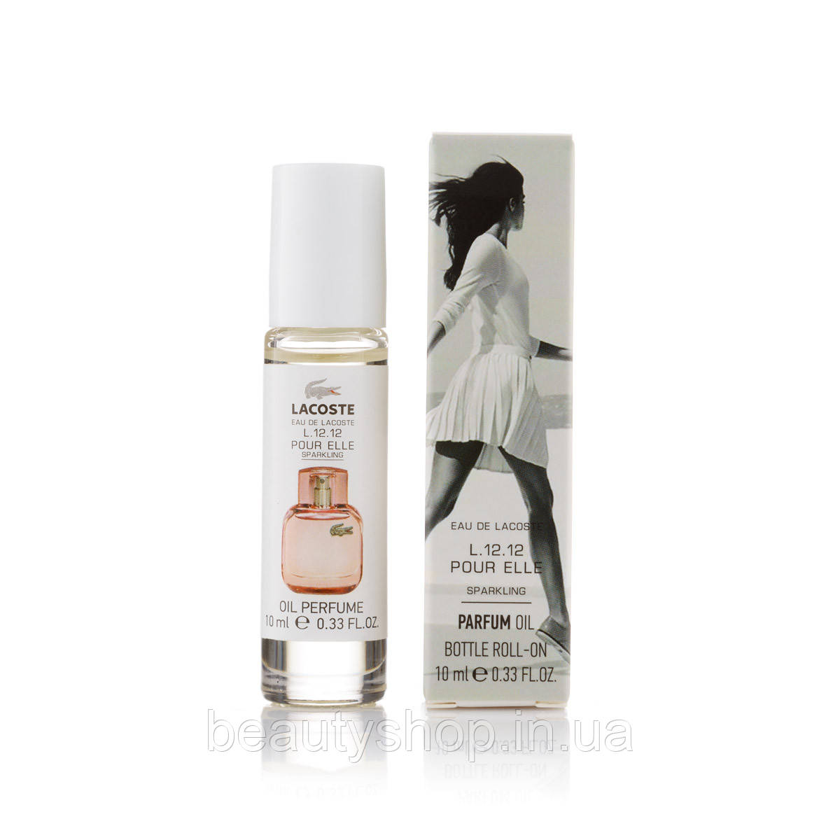 Жіночий масляний парфуми Lacoste L. 12.12 Pour Elle Sparkling 10 мл, стійкі, свіжі, солодкі, парфуми