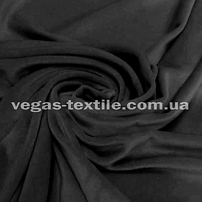 Тканина Велюр плюш (Спорт) стрейч на х/б основі Чорний