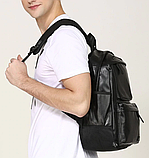 Крутий рюкзак із usb. Шкіряна сумка. Чоловічий рюкзак шкіра. Портфель для ноутбука. С11, фото 3