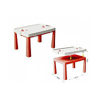 Пластиковый стол с насадкой для аэрохоккея+комплект для игр красный Doloni 04580/5