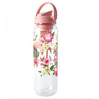 Бутылочка для воды с контейнером для фруктов Summer Розовая