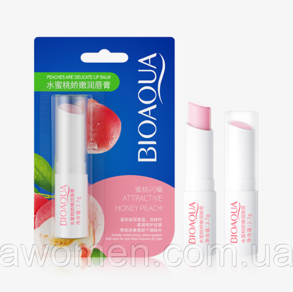 Бальзам для губ Bioaqua Honey Peach Lip Balm з екстрактом меду та персика 2.7g