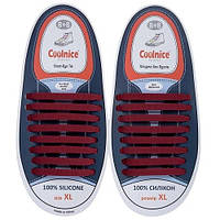 Шнурки силиконовые Сoolnice большие 8+8 XL (бордовые) - 16шт/комплект