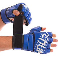 Перчатки ММА перчатки для единоборств кожаные синие VENUM VN-0014, L: Gsport
