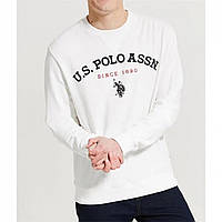 Толстовка US Polo Assn Applique Crew White, оригінал. Доставка від 14 днів