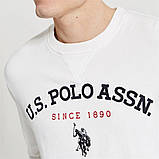 Толстовка US Polo Assn Applique Crew White, оригінал. Доставка від 14 днів, фото 4