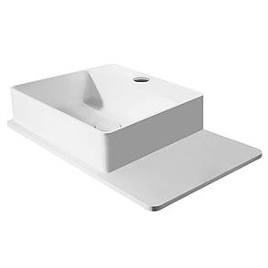 Умивальник 58*37*12,5см підвісний, з поличкою кам`яний Solid surface Арт. 13-40-415, фото 1