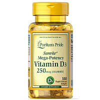 Витамины и минералы Puritan's Pride Vitamin D3 10000 IU, 100 капсул