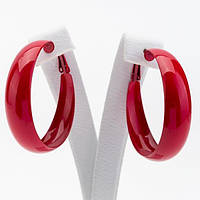 Сережки Кільця Бордовий Метал 4 см