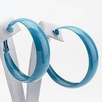 Сережки Кільця Блакитний Метал 4 см