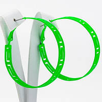 Сережки Кільця Салатовий Метал 5 см