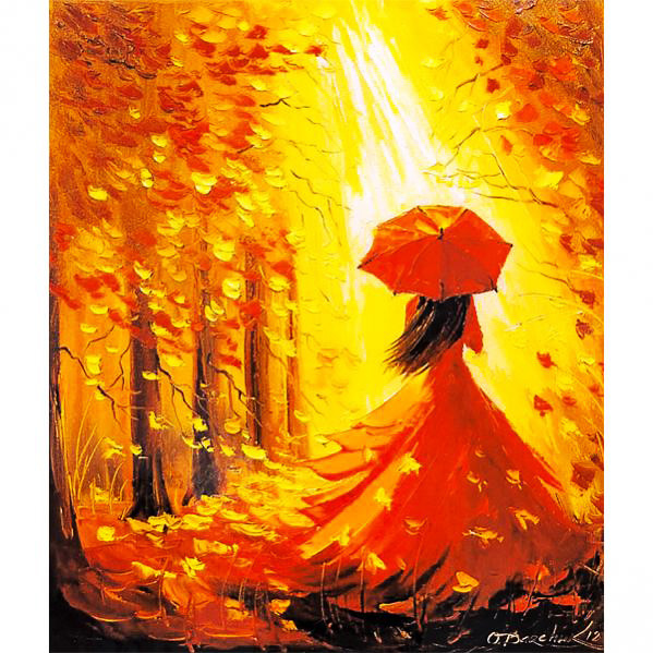 Картина за номерами 40х50 см DIY Дівчина осінь (FX 30399)