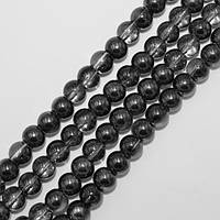 Бусини скляні 80 шт. гладкі чорні 10 мм із гальванічним покриттям