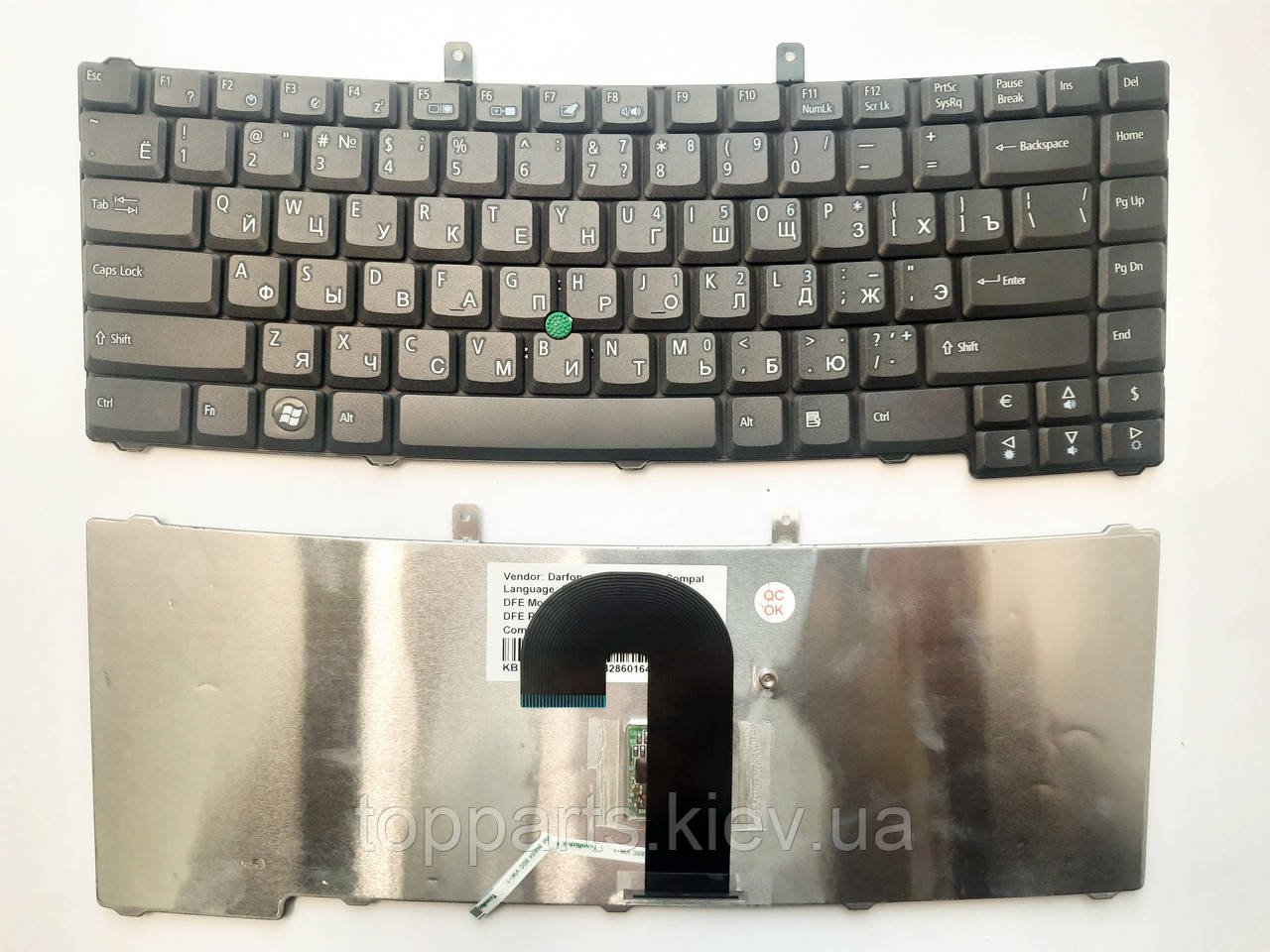 Клавіатура для ноутбуків Acer TravelMate 6410, 6452, 6460, 6490, 6492 series чорна с трекпоінтом RU