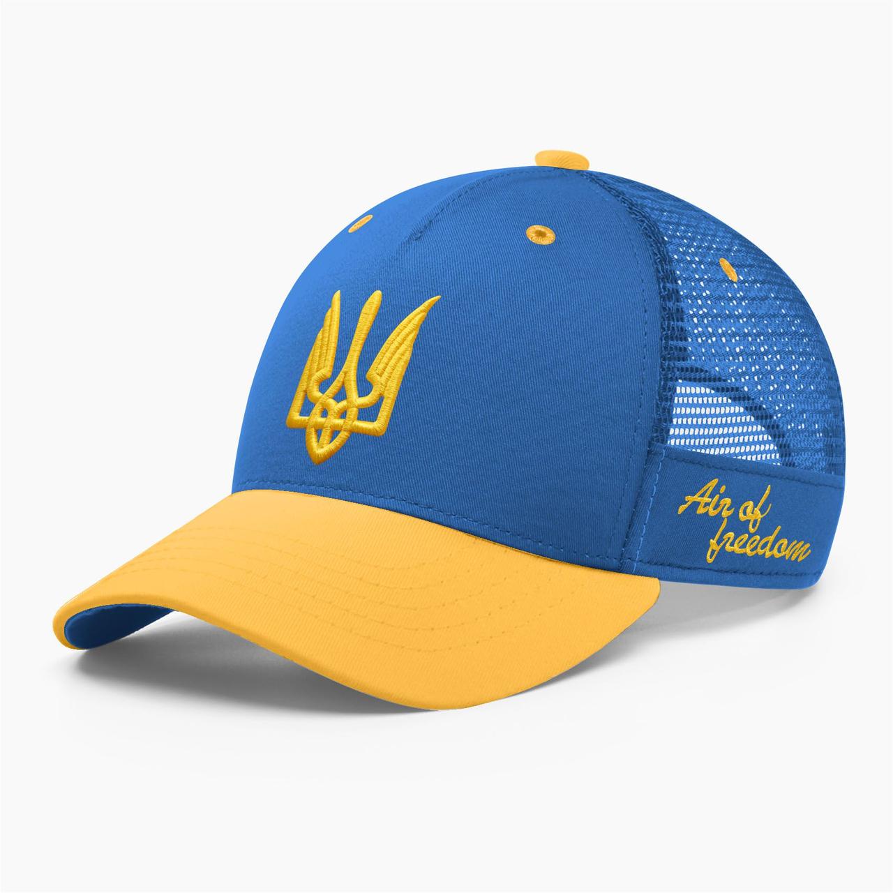 Кепка бейсболка з сіткою тракер INAL з тризубом стилізованим S / 53-54 Синій/ Жовтий 282653