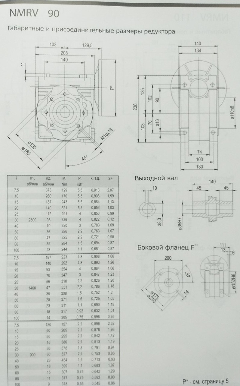 Червячный мотор-редуктор NMRV 110 1:10 с эл.двигателем 5.5 кВт 750 об/мин - фото 2 - id-p1307758848