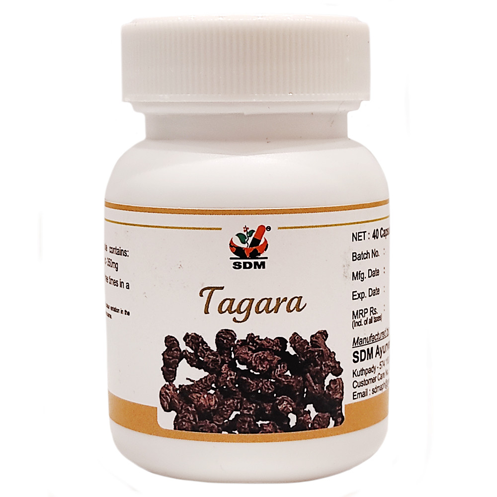 Тагара капсули (Tagara Capsules, SDM), 40 капсул — валеріана індійська, заспокоює, сприяє гарному сну, фото 1