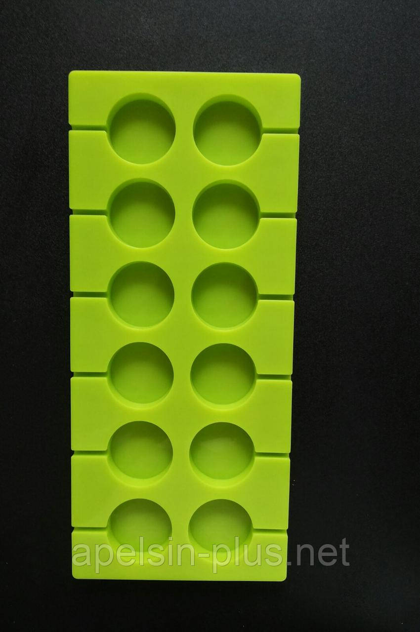 Форма для виготовлення льодяників із карамелі Кружочки на 12 комірок 3,5 см, глибина 1,0 см, фото 1