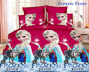 Постільна білизна Холодне серце дитяче 150x215 см Frozen Fever,комплект постільної білизни Анна й Ельза