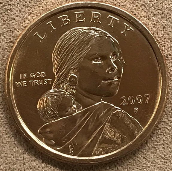 Монета США. 1 долар 2007 р. Сакагавея Ширяючий орел